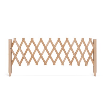 Gardulet Decorativ din Lemn pentru Gazon sau Flori, Dimensiuni 110x34cm, Pliabil, Maro Deschis Gardulet Decorativ din Lemn pentru Gazon sau Flori, Dimensiuni 110x34cm, Pliabil, Maro Deschis