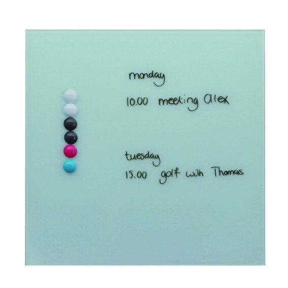 Tabla de sticla Desq magnetica, 35x35cm, alb