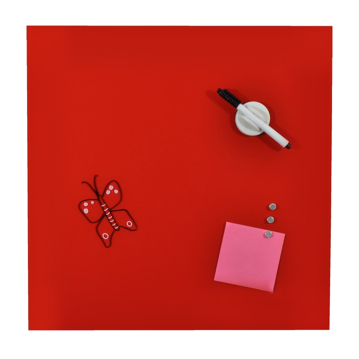 Tabla de sticla Desq magnetica, 45x45cm, rosu