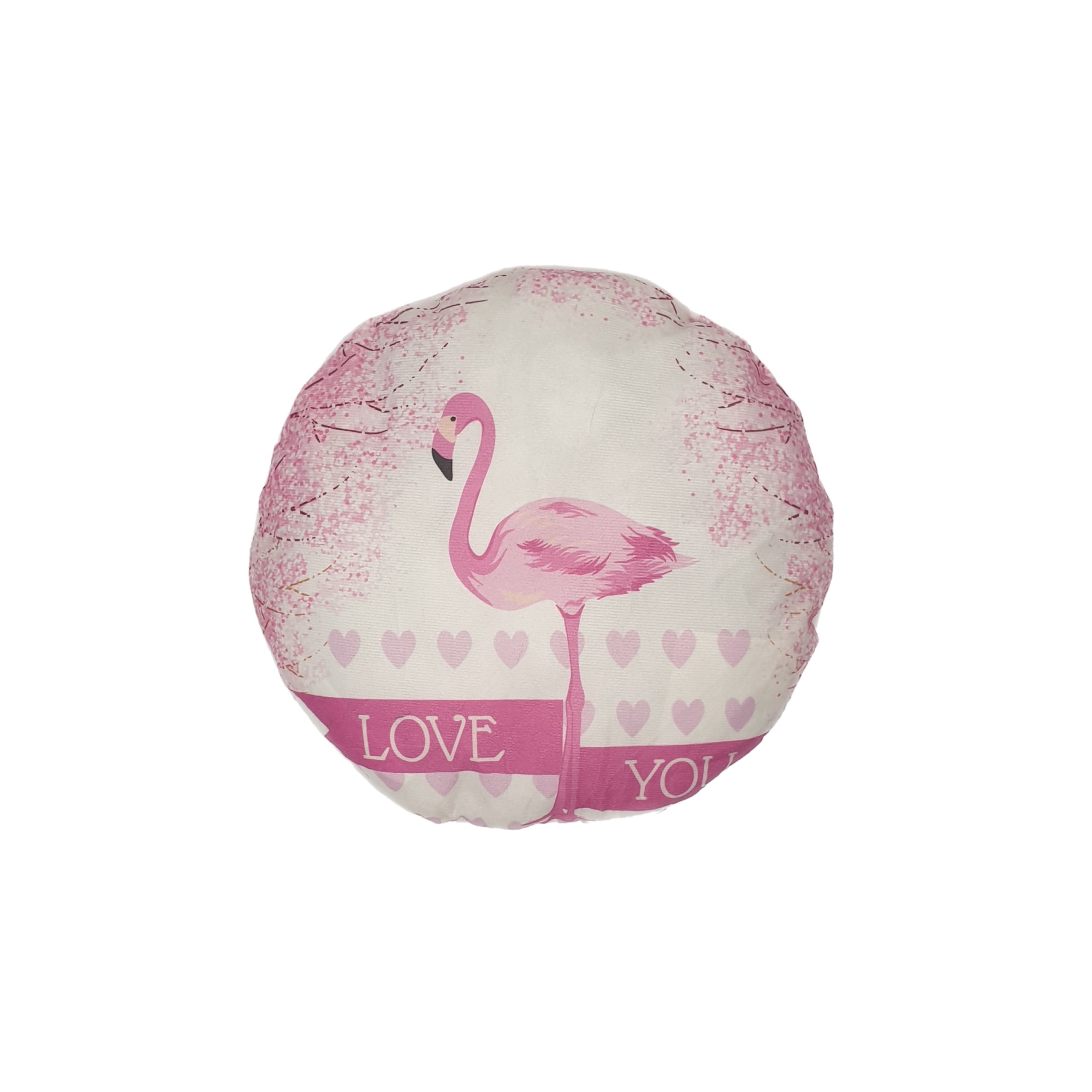 Perna decorativa rotunda 34 x 34 cm, Nichita Impex, flamingo
