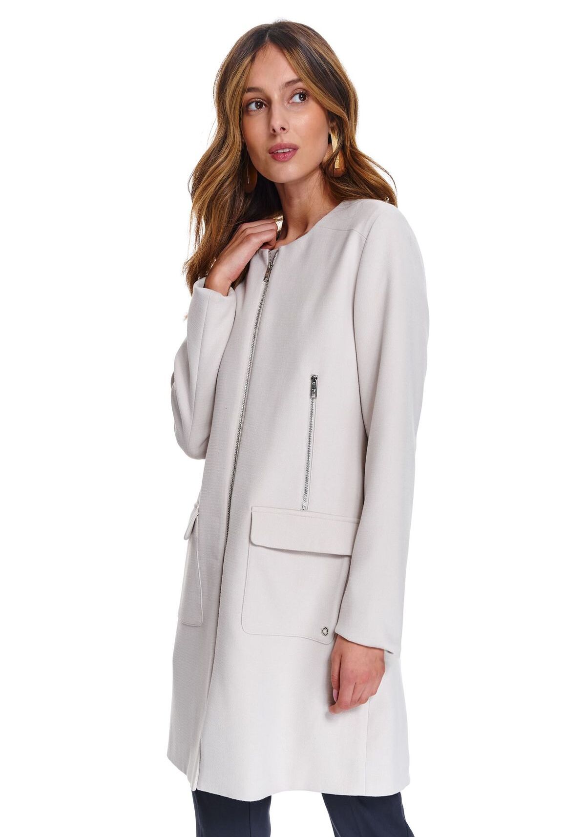 Palton pentru femei, TOP SECRET, SPZ0533, Alb