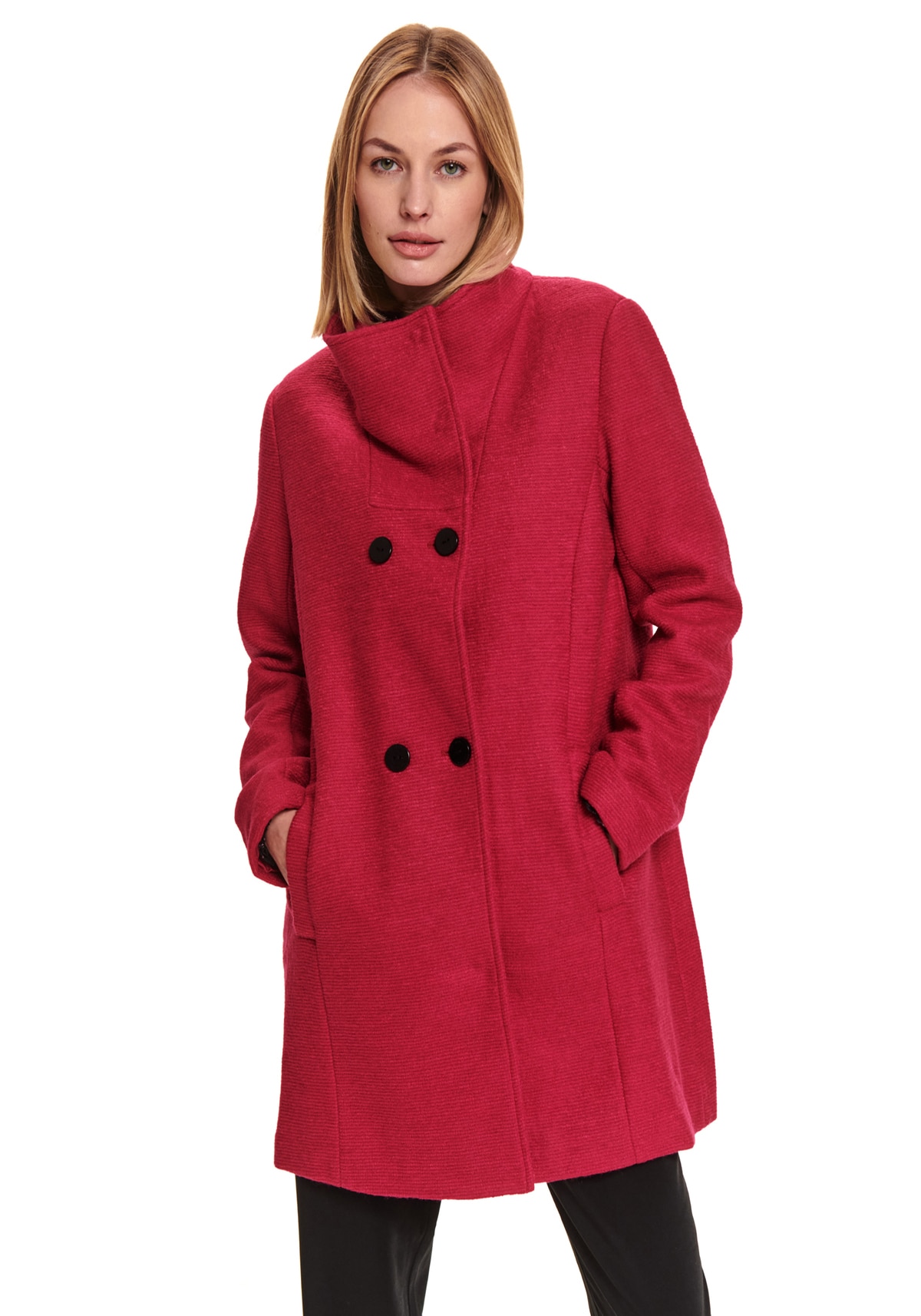 Palton pentru femei, TOP SECRET, SPZ0555, Rosu