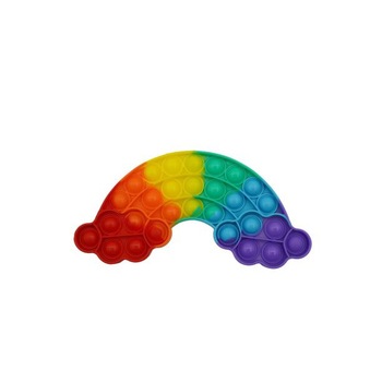 Jucarie antistres din silicon, Pop it now and Flip it, forma curcubeu, multicolor Jucarie antistres din silicon, Pop it now and Flip it, forma curcubeu, multicolor