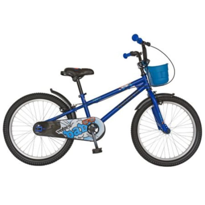 Go Kart 18 " kerékpár, pedálokkal, 5-8 éves gyermekek számára, pótkerekekkel, sárvédővel, játékkosárral, kék