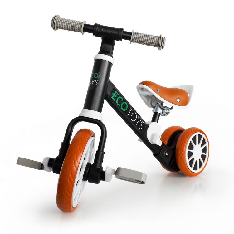 Bicicleta de echilibru, pentru copii, cu pedale, 2in1 culoare negru ECOTOYS