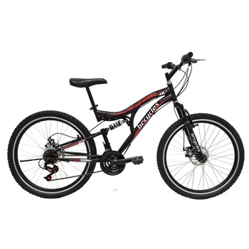 Bicicleta MTB Roata 26″ GTX, frane disc, 18 viteze, Culoare Negru/Rosu, Jante auminiu duble, Suspensie Fata/Spate, Cadru Otel Bicicleta MTB Roata 26″ GTX, frane disc, 18 viteze, Culoare Negru/Rosu, Jante auminiu duble, Suspensie Fata/Spate, Cadru Otel