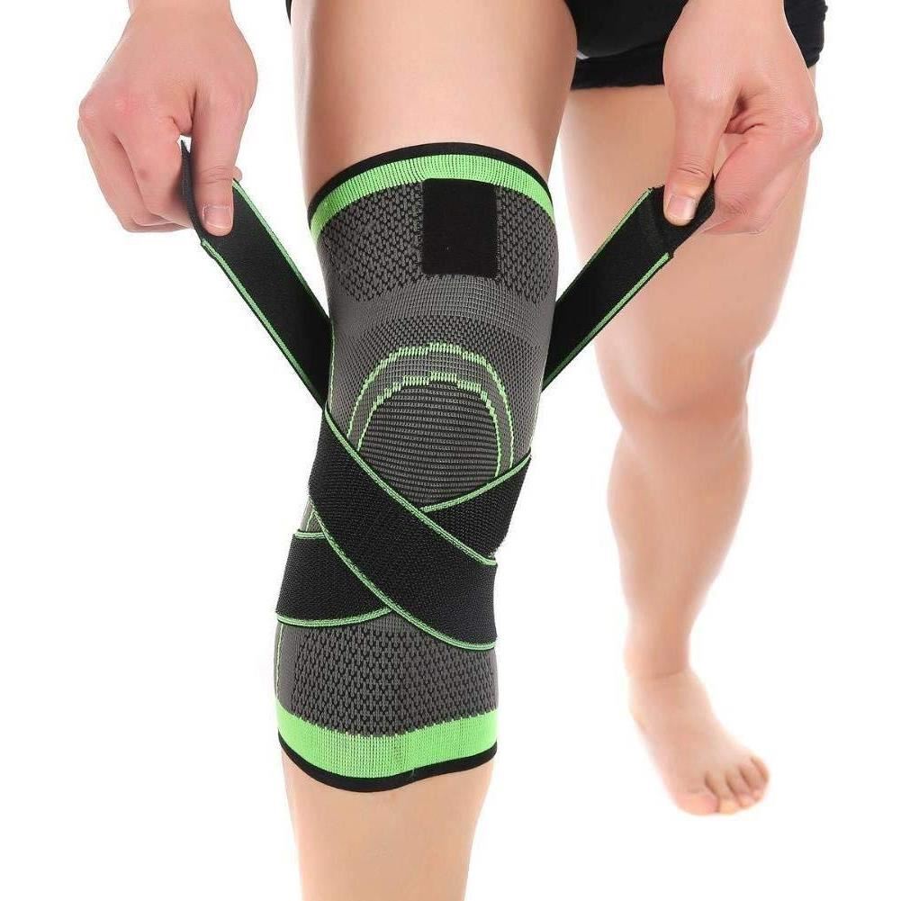 Suport genunchi neopren Lifefit, negru-verde