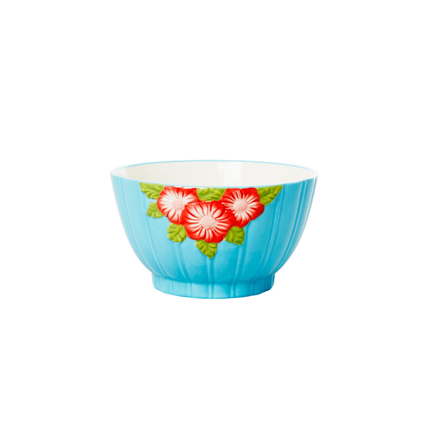 Bol De Ceramica Rice Cu Design Floral - Menta