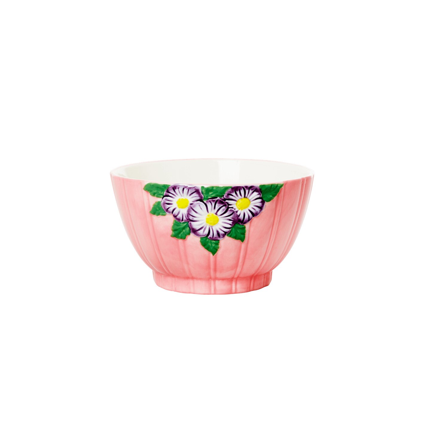 Bol De Ceramica Rice Cu Design Floral - Roz