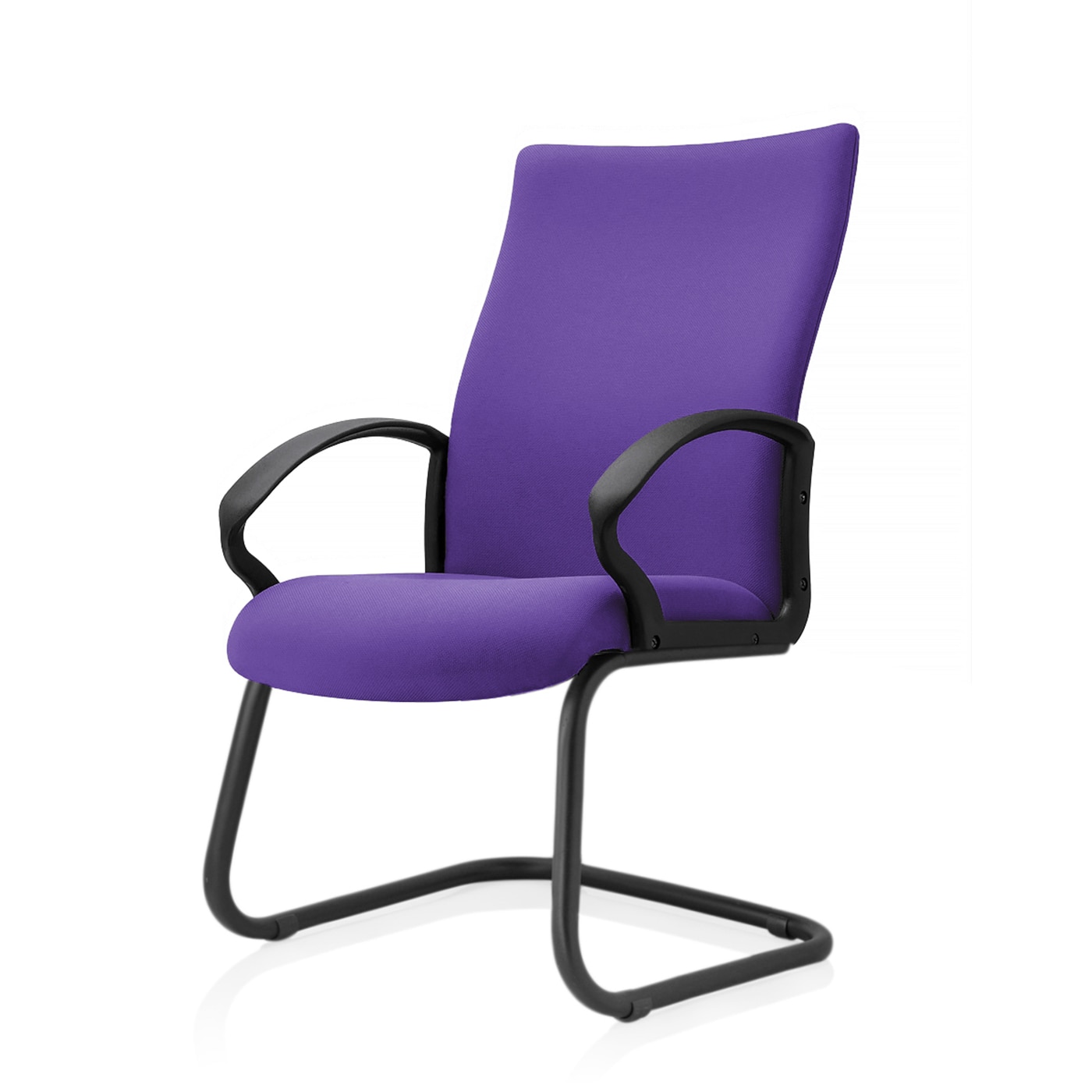 Scaun ergonomic de birou TRAFFIC CHAIRS HUGO V, tapiterie sezut si spatar textil MOV, cadru tip sanie, brate fixe