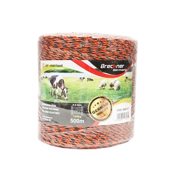 Rola fir portocaliu-negru fi 3.5mm 6x0.25mm SS, 0.9 Ohm/m, 500m gard electric Breckner Germany Rola fir portocaliu-negru fi 3.5mm 6x0.25mm SS, 0.9 Ohm/m, 500m gard electric Breckner Germany