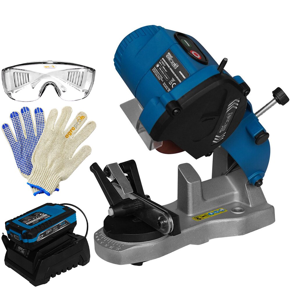 Masina de ascutit lant Dedra DED7087 cu acumulator, inclinatie 35 grade, diametru disc 104 mm, grosime 3.2 mm, alimentare 18 V