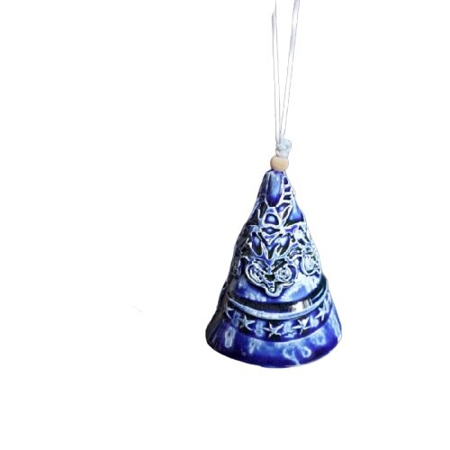 Clopotel albastru inchis 8 cm