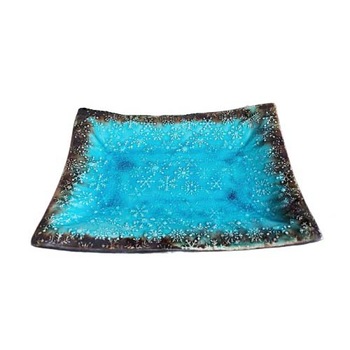 Platou dreptunghiular cu textura fulgi de nea, 27x20 cm Platou dreptunghiular cu textura fulgi de nea, 27x20 cm