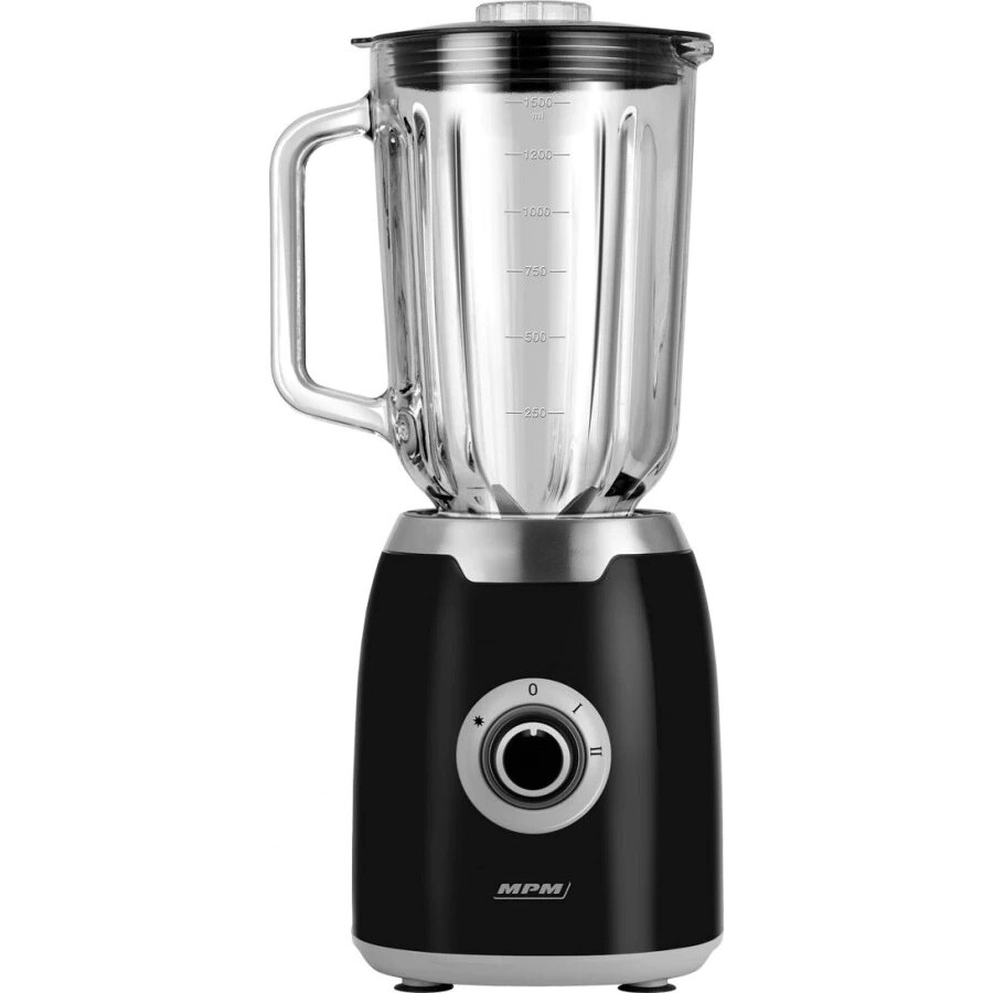 Blender MPM MBL-31, 1.5 l, 350W, lama din otel inoxidabil, 2 trepte de viteza, functie PULS, negru