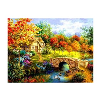 Set de creatie cu diamante AMTMBS DIY 5D, Model casa si pod, 34.8 x 24.8cm, Multicolor Set de creatie cu diamante AMTMBS DIY 5D, Model casa si pod, 34.8 x 24.8cm, Multicolor