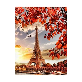 Set de creatie cu diamante AMTMBS DIY 5D, Model turnul Eiffel, 34.8 x 24.8cm, Multicolor Set de creatie cu diamante AMTMBS DIY 5D, Model turnul Eiffel, 34.8 x 24.8cm, Multicolor
