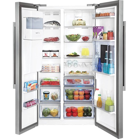 Side by side Beko GN162431ZX, 544 l, Clasa A++, NeoFrost™ dual cooling, H 179 cm, Inox antiamprenta