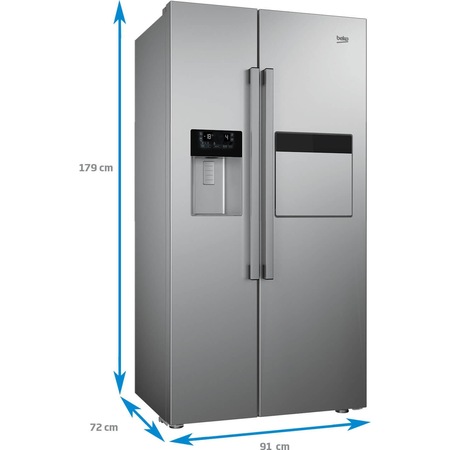 Side by side Beko GN162431ZX, 544 l, Clasa A++, NeoFrost™ dual cooling, H 179 cm, Inox antiamprenta