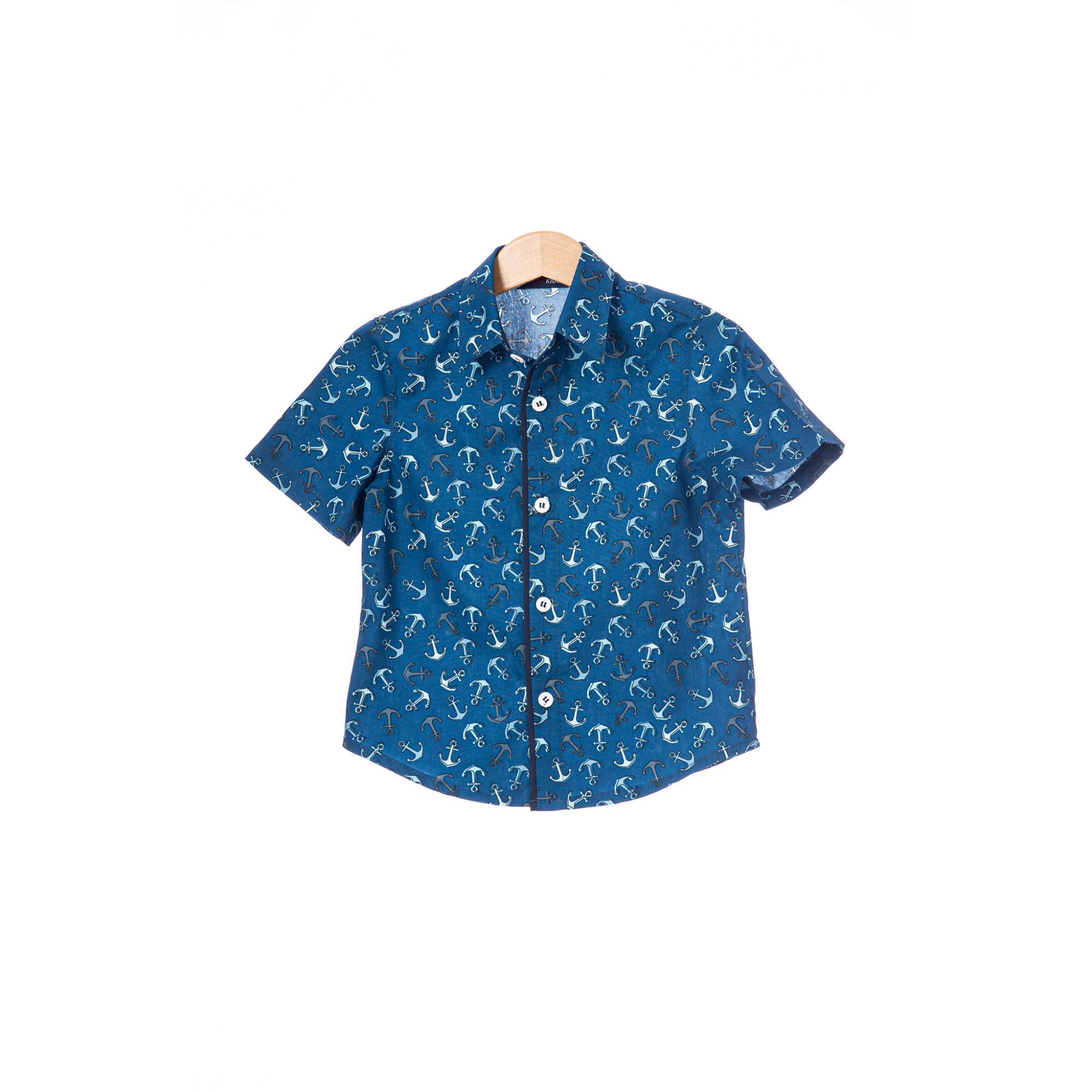 Camasa baieti BE YOU print marin, Albastru marin