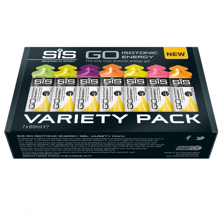 Комплект енергизиращи гелове SIS Go Isotonic, 7 броя, Различни вкусове