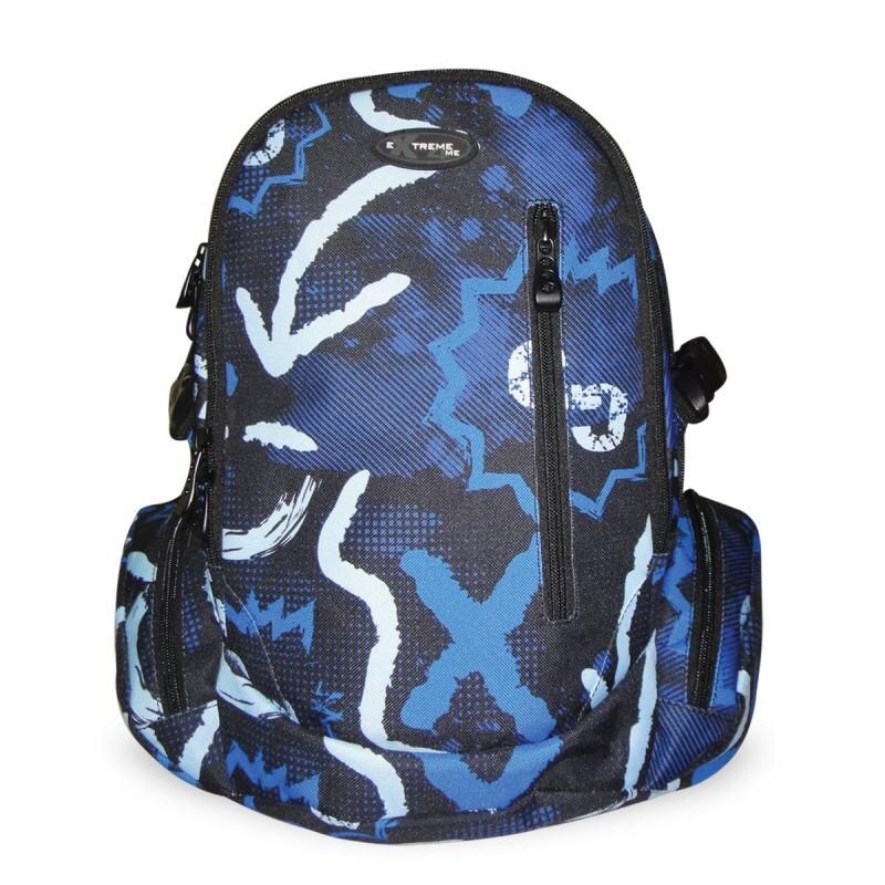 Rucsac scolar ergonomic 3 compartimente, Extreme 4 Me Blue-X