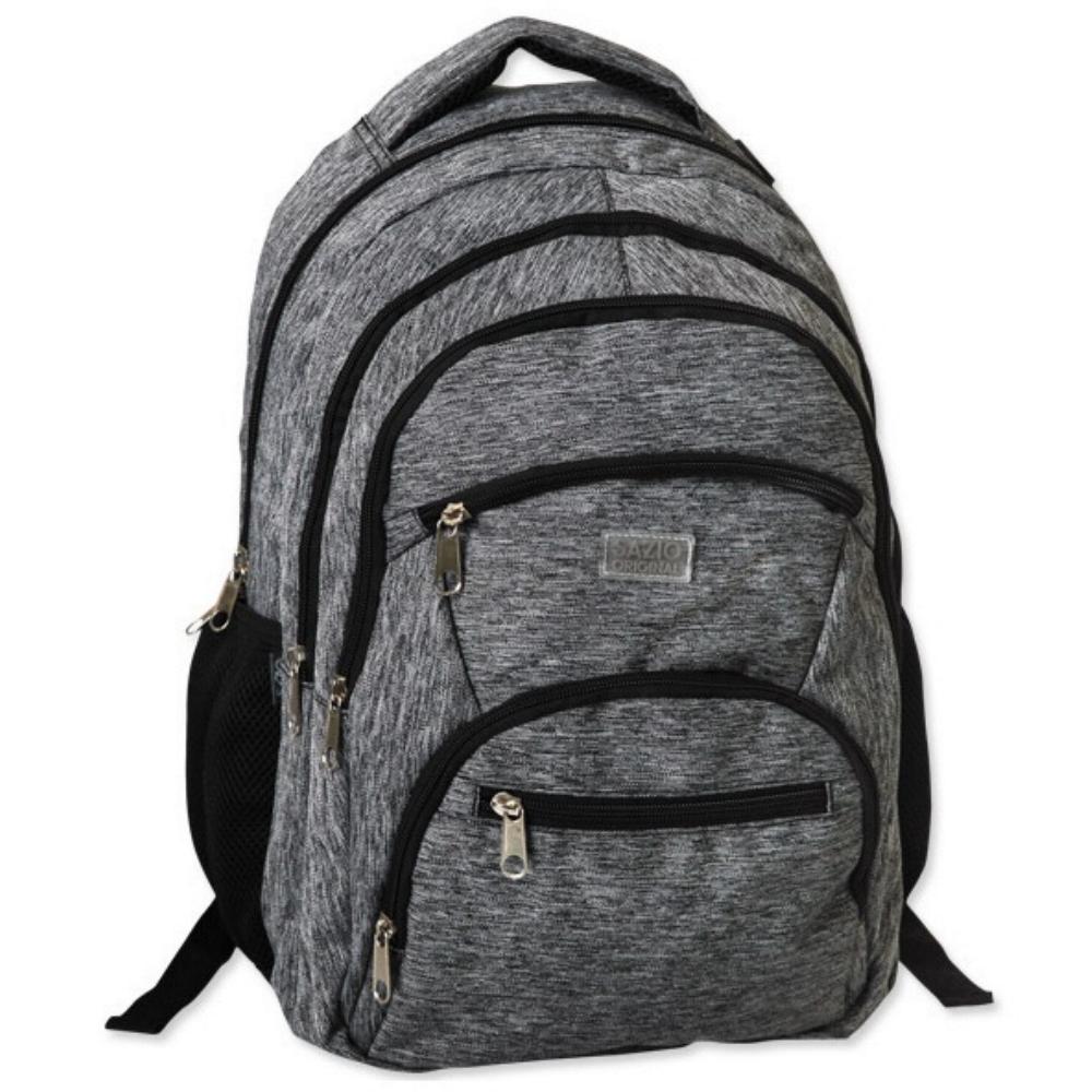 Rucsac scolar ergonomic 3 compartimente, Sazio Melange gri deschis