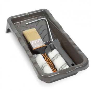 Set pentru vopsit Handy 11180C, 2 role, pensula, tava si raclor din plastic, 100 x Ø 15 mm dimensiune rola, 50 mm latime pensula, 315 x 160 mm dimensiune taxa Set pentru vopsit Handy 11180C, 2 role, pensula, tava si raclor din plastic, 100 x Ø 15 mm dimensiune rola, 50 mm latime pensula, 315 x 160 mm dimensiune taxa