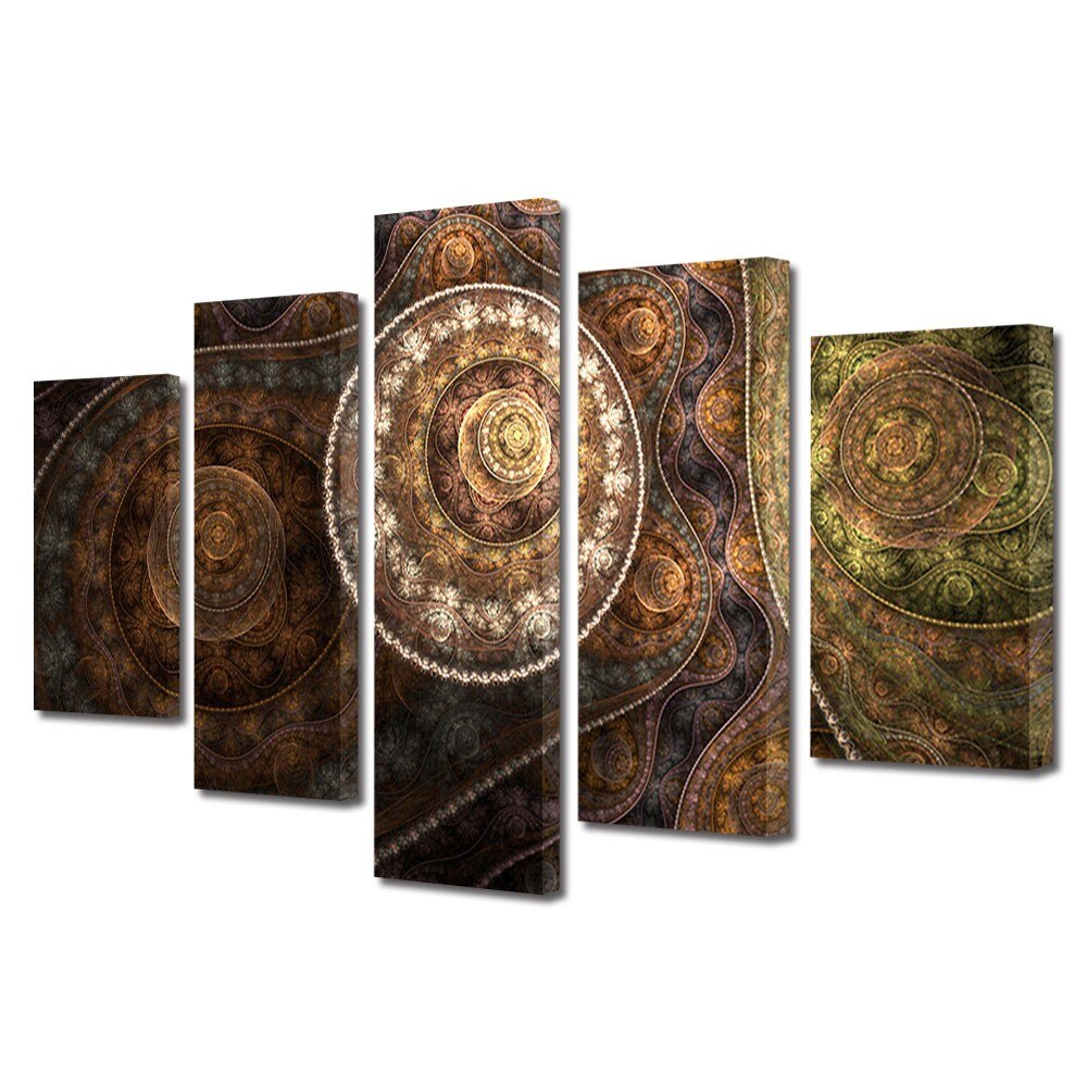 Tablou Multicanvas 5 Piese Abstract Decorativ, Vintage, 45 x 70 cm