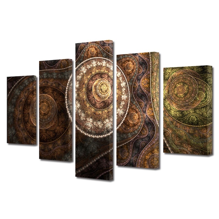 Tablou Multicanvas 5 Piese Abstract Decorativ, Vintage, 45 x 70 cm