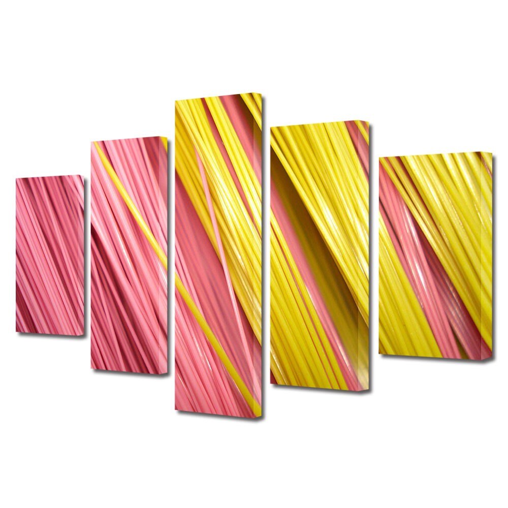 Tablou Multicanvas 5 Piese Abstract Decorativ, Paste, 100 x 175 cm