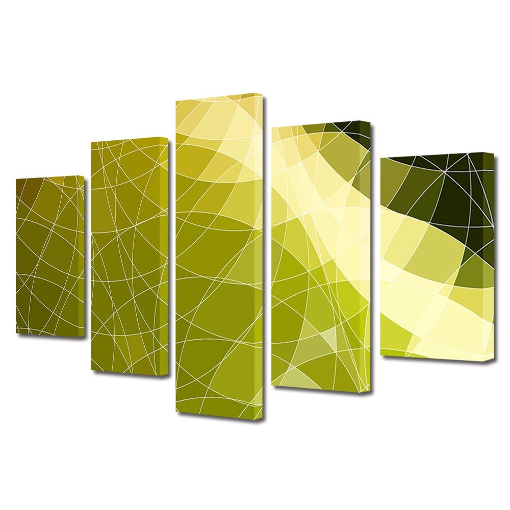 Tablou Multicanvas 5 Piese Abstract Decorativ, Origami, 45 x 70 cm