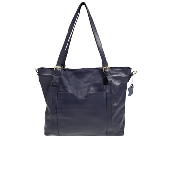 Geanta dama din piele naturala, bleumarin , cu doua barete de umar, dimensiune 42\28\12 cm Geanta dama din piele naturala, bleumarin , cu doua barete de umar, dimensiune 42\28\12 cm
