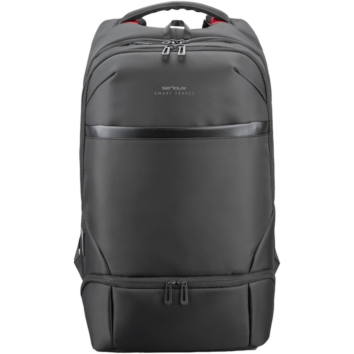 Serioux Smart Travel ST9588 laptop hátizsák, vízálló, USB port, 15.6″, fekete