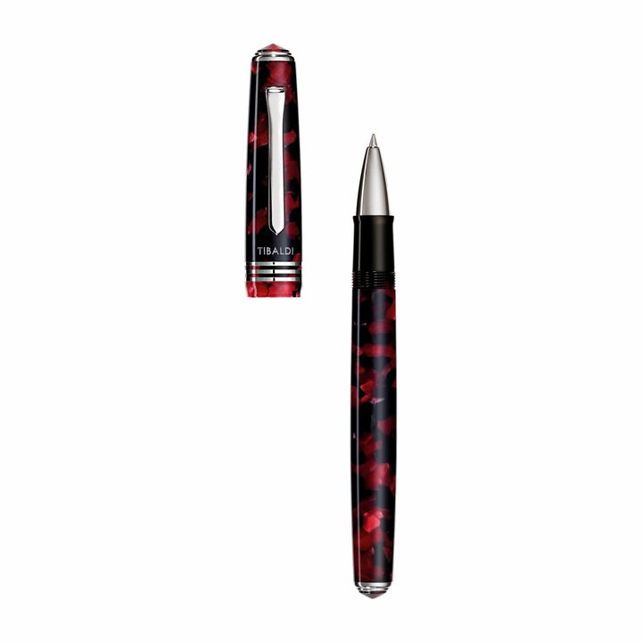 Химикалка Tibaldi, Червена смола с черна мозайка