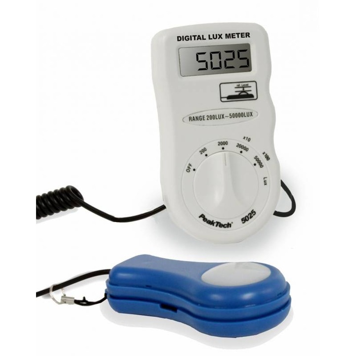 Lux Metru P5025 Peaktech su senzor siliconic tip foto-dioda (max. 50.000 lux)