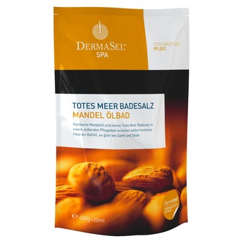 Sare de baie Dermasel de la Marea Moarta cu ulei de migdale, 400 g + 20 ml Sare de baie Dermasel de la Marea Moarta cu ulei de migdale, 400 g + 20 ml