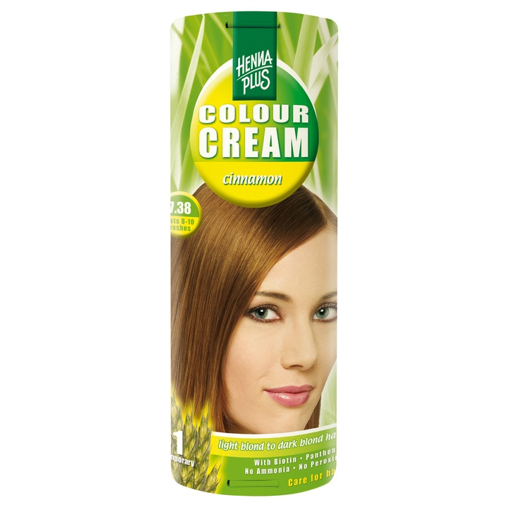 Crema Coloranta Hennaplus Cinnamon 7.38, 60 ml