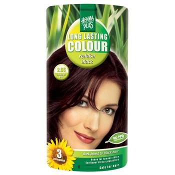 Vopsea de par permanenta Hennaplus fara parabeni Long Lasting Colour Reddish Black 2.66, 100 ml Vopsea de par permanenta Hennaplus fara parabeni Long Lasting Colour Reddish Black 2.66, 100 ml