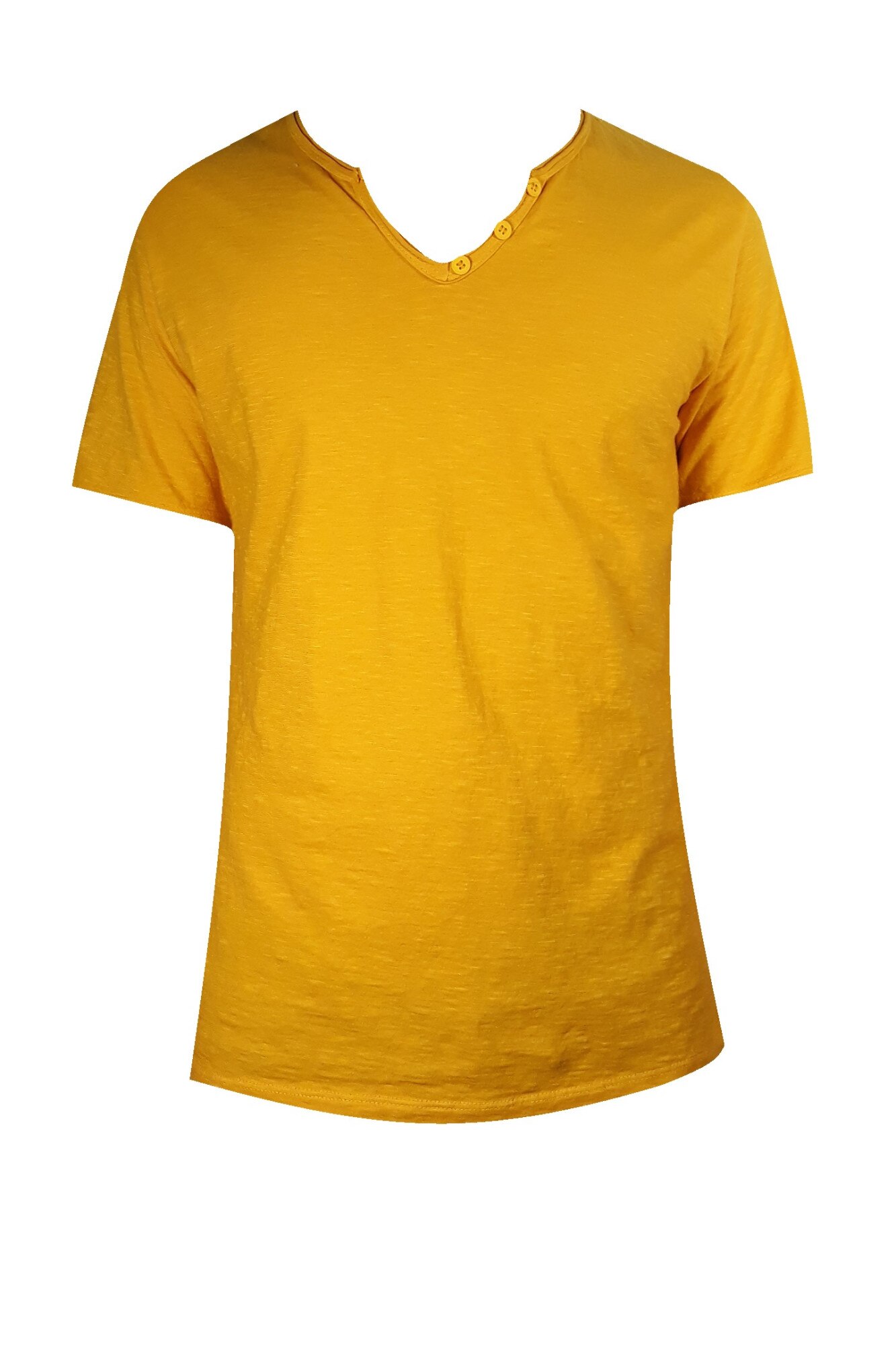Tricou barbati, maneca scurta, uni, Galben Mustar
