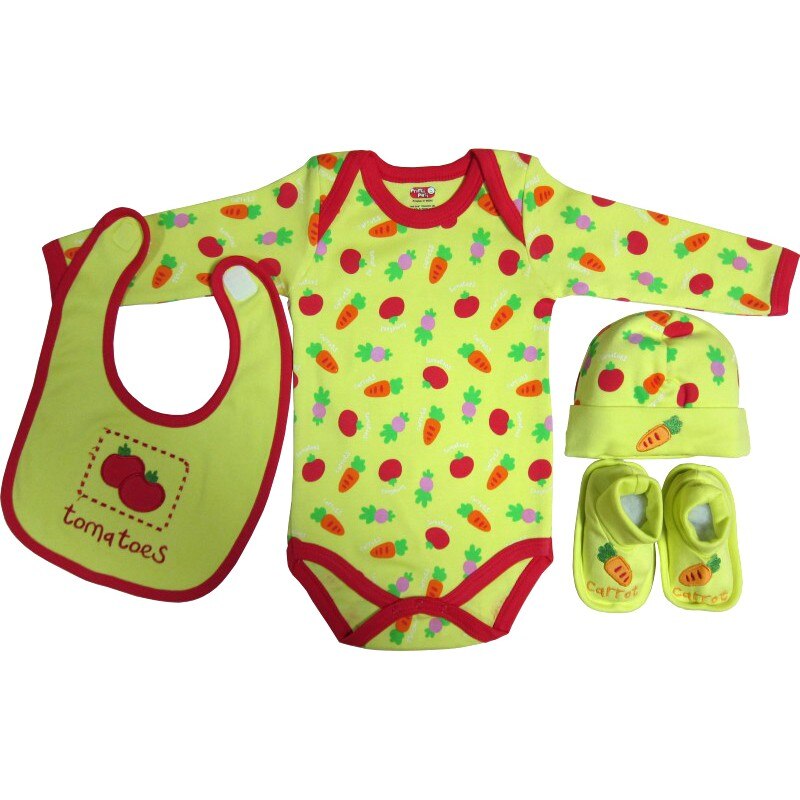 Set cadou bebe 4 piese, Primii Pasi, 0-6 luni