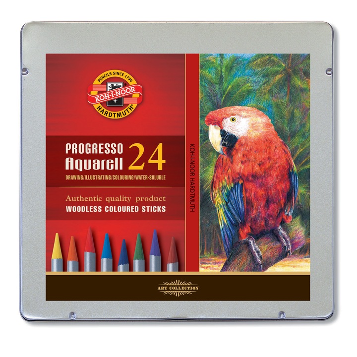 Комплект цветни моливи Koh-I-Noor Progresso Aquarell, 24 броя
