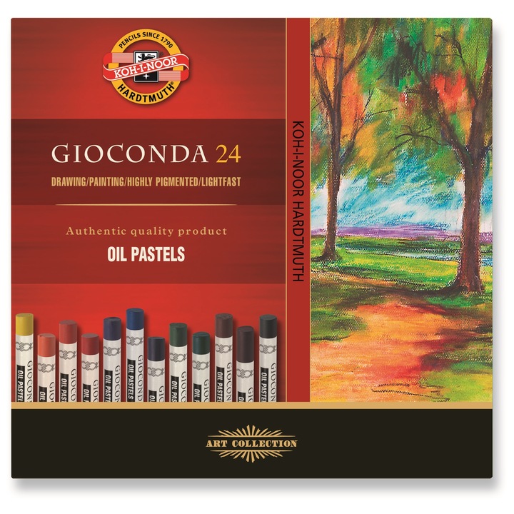 Set creta Koh-I-Noor Oil Pastel Gioconda, 24 culori