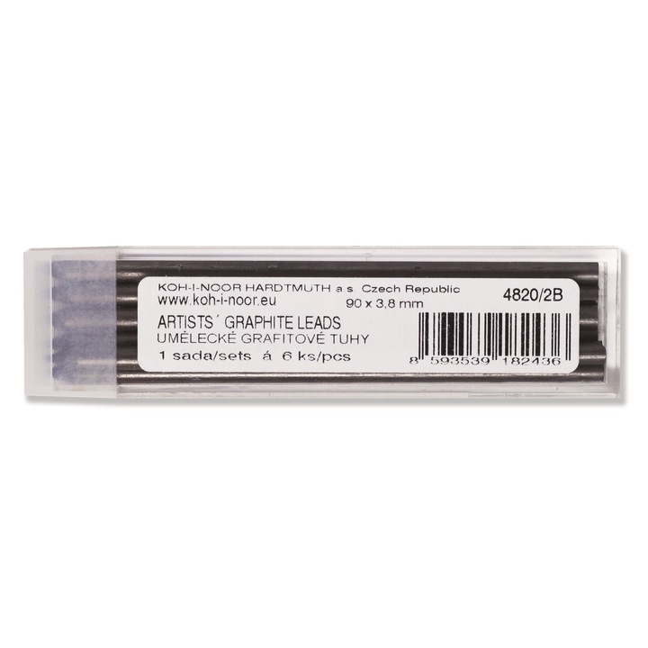 Set mine grafit Koh-I-Noort, 3.8 mm, 2B, 6 buc