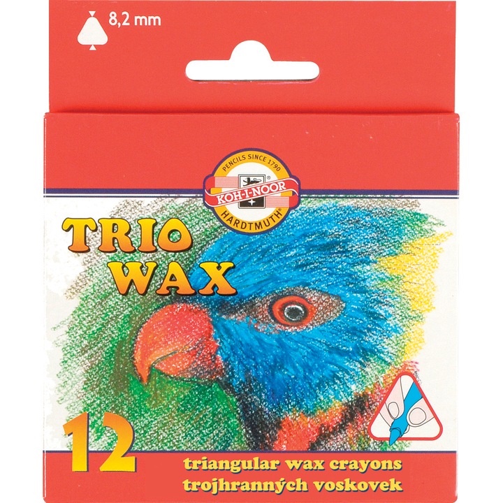Koh-I-Noor háromszög zsírkréta, 12 szín