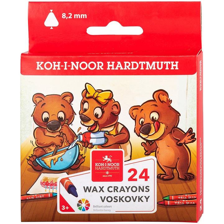 Цветни пастели Koh-I-Noor, Триъгълни, 24 цвята
