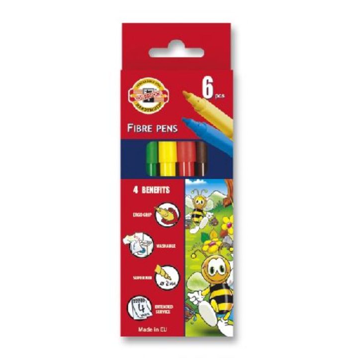 Set carioci Koh-I-Noor BEES, 6 culori