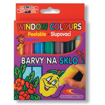 Set culori pictat pe sticla Koh-I-Noor, 7 culori Set culori pictat pe sticla Koh-I-Noor, 7 culori