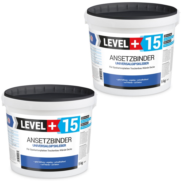 Set 2 galeti adeziv tencuiala, Level Plus, RM15, Ipsos, 10 kg