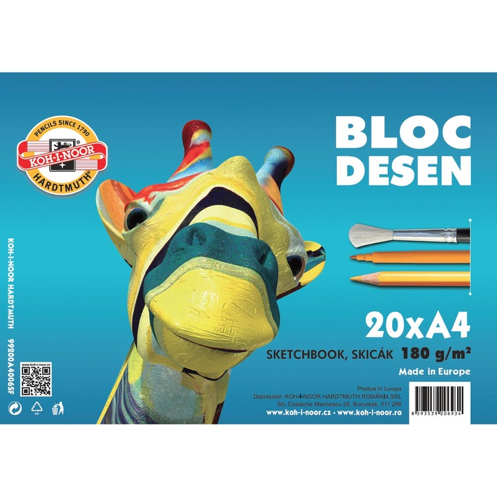 Bloc desen Koh-I-Noor Girafa, A4
